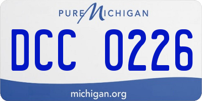MI license plate DCC0226