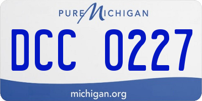 MI license plate DCC0227