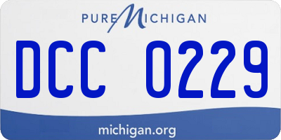 MI license plate DCC0229