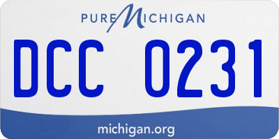 MI license plate DCC0231