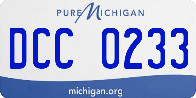 MI license plate DCC0233
