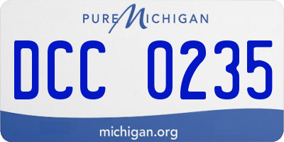 MI license plate DCC0235