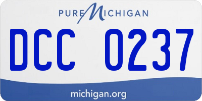 MI license plate DCC0237