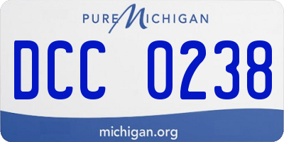 MI license plate DCC0238