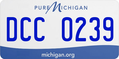 MI license plate DCC0239