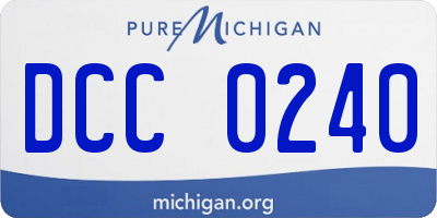 MI license plate DCC0240