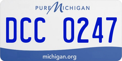 MI license plate DCC0247