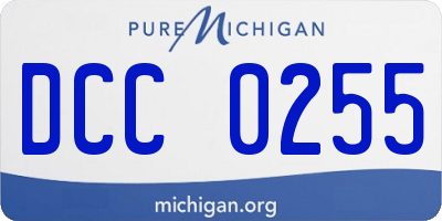 MI license plate DCC0255