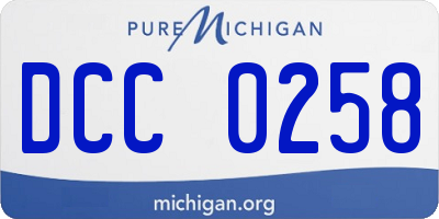 MI license plate DCC0258