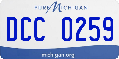 MI license plate DCC0259