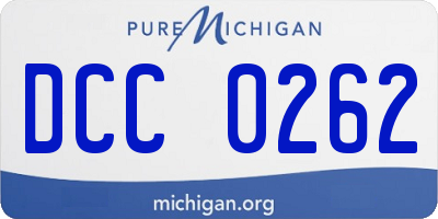 MI license plate DCC0262