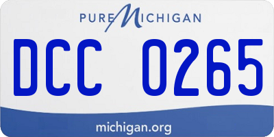 MI license plate DCC0265