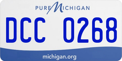 MI license plate DCC0268