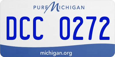 MI license plate DCC0272