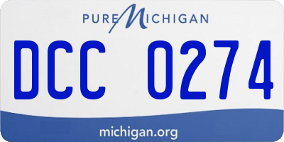 MI license plate DCC0274