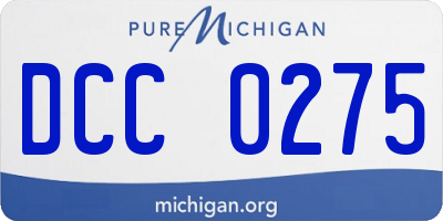 MI license plate DCC0275
