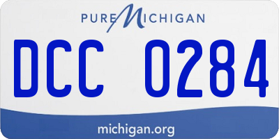 MI license plate DCC0284
