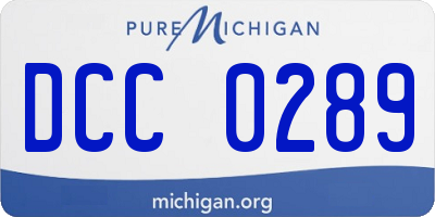 MI license plate DCC0289