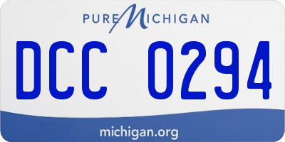 MI license plate DCC0294