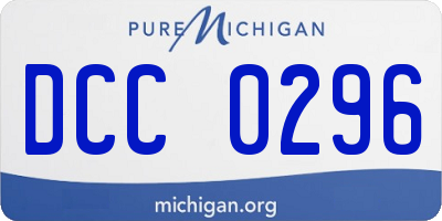 MI license plate DCC0296