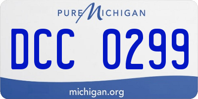 MI license plate DCC0299