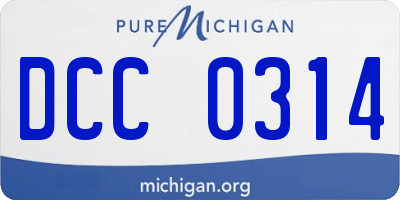 MI license plate DCC0314