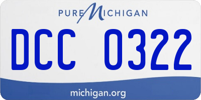 MI license plate DCC0322