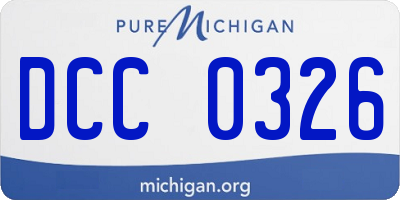 MI license plate DCC0326