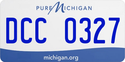 MI license plate DCC0327