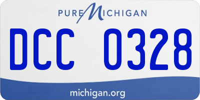 MI license plate DCC0328