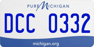MI license plate DCC0332