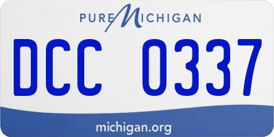 MI license plate DCC0337