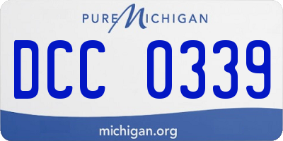 MI license plate DCC0339