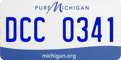 MI license plate DCC0341