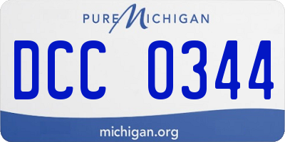 MI license plate DCC0344