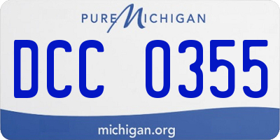 MI license plate DCC0355