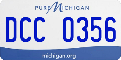MI license plate DCC0356