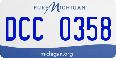 MI license plate DCC0358