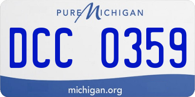 MI license plate DCC0359