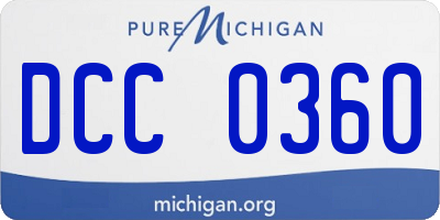 MI license plate DCC0360