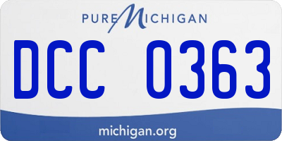 MI license plate DCC0363