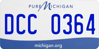 MI license plate DCC0364