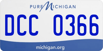 MI license plate DCC0366