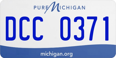 MI license plate DCC0371