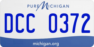 MI license plate DCC0372