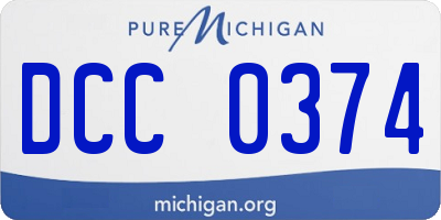 MI license plate DCC0374