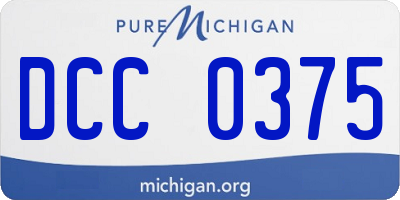 MI license plate DCC0375