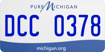 MI license plate DCC0378