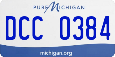 MI license plate DCC0384