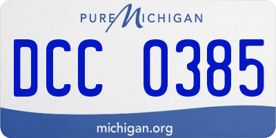 MI license plate DCC0385